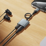 Hoco USB-C to Dual USB-C (Audio and Charge) UPA34A - Metal Gray